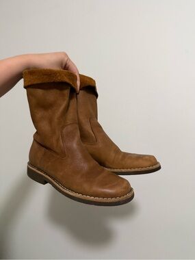 Roots Classic Women's Brown Leather Mid-Calf Boots
